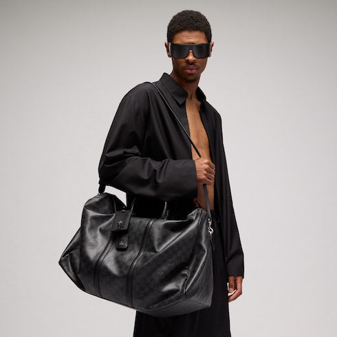 Gucci Essence Classic large duffle bag - black GG canvas