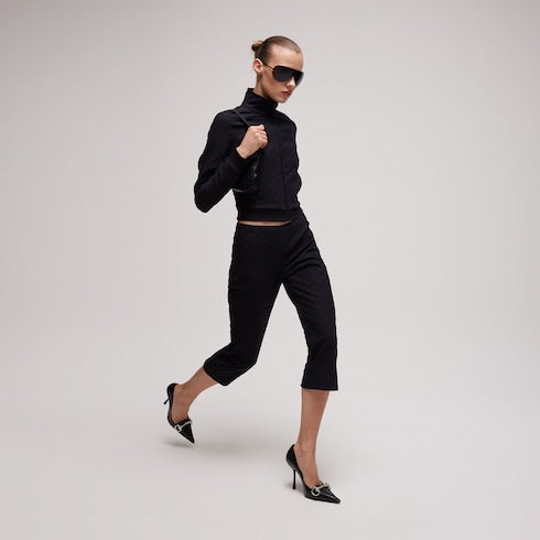GG jersey jacquard pants - black