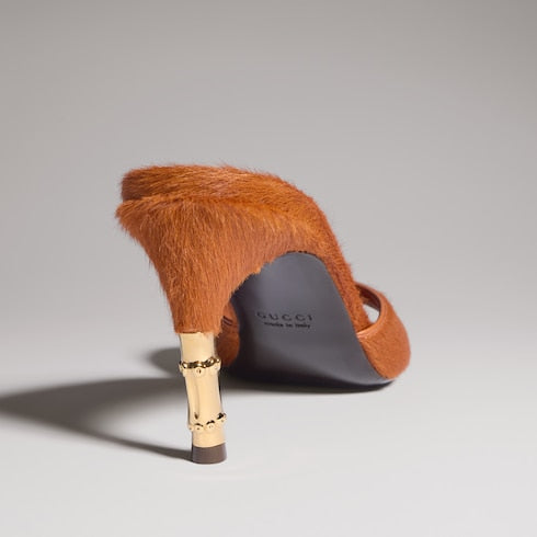 Women's Castello slide - orange calf hair