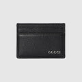 Card case with Gucci logo - black leather