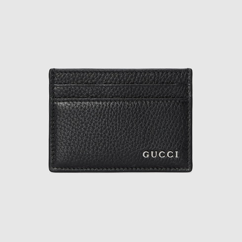 Card case with Gucci logo - black leather