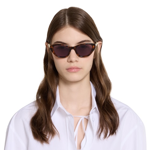 Cat eye frame sunglasses - medium brown tortoiseshell