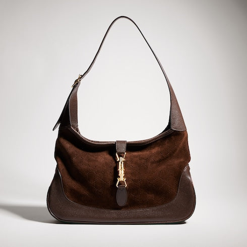 Gucci Jackie 1961 medium shoulder bag - dark brown GG suede