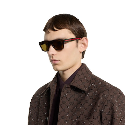 Square frame sunglasses - brown