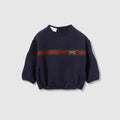 Baby cotton sweatshirt with Web - dark blue