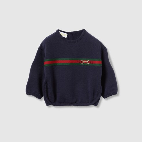 Baby cotton sweatshirt with Web - dark blue
