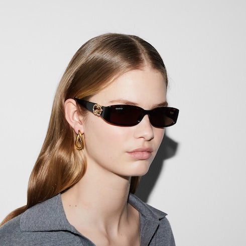 Rectangular frame sunglasses - dark tortoiseshell