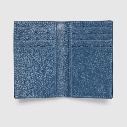 Blue interior GG long card case - black Supreme