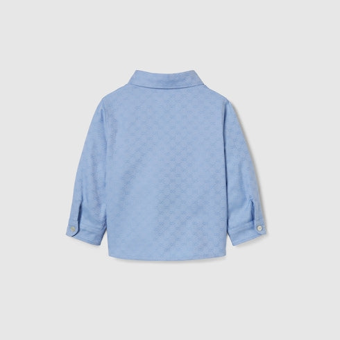 Baby Oxford cotton GG shirt - light blue
