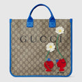 Children's GG tote bag with print - beige and brown GG Supreme