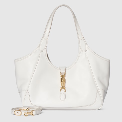 Mercato small tote bag - white leather