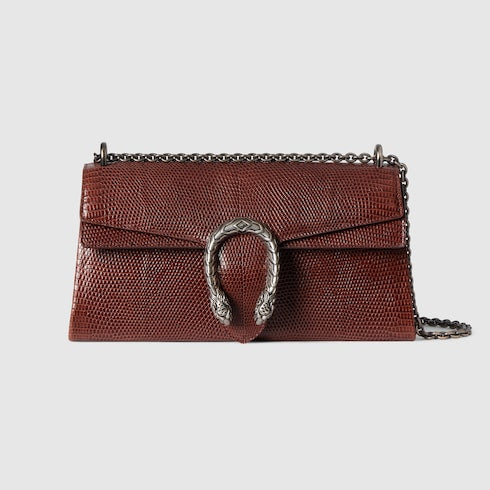 Dionysus lizard medium shoulder bag - chestnut
