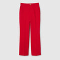 Crêpe wool pants with Double G button - red