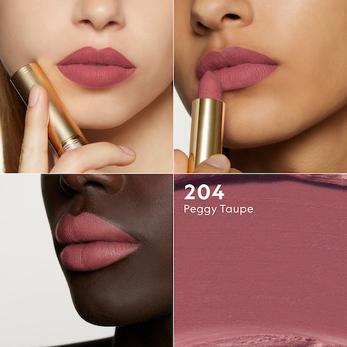 120 Sonia Light Beige, Rouge à Lèvres Mat Lipstick - 204 Peggy Taupe