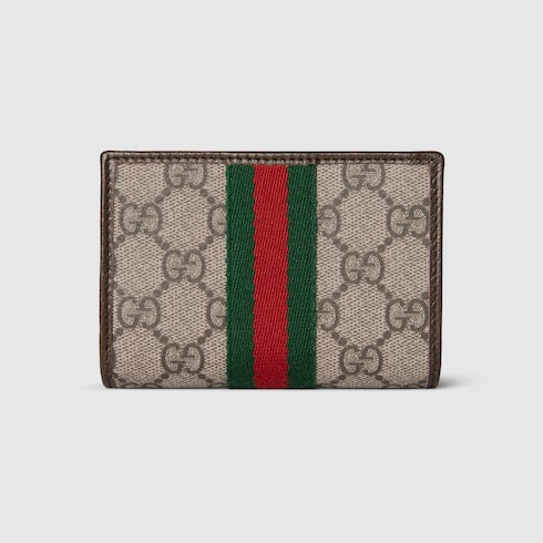 Ophidia small wallet - beige and brown GG Supreme