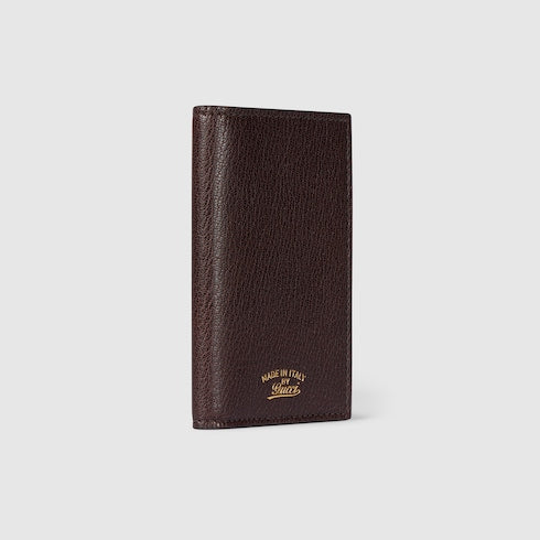 Lira card case - dark brown leather