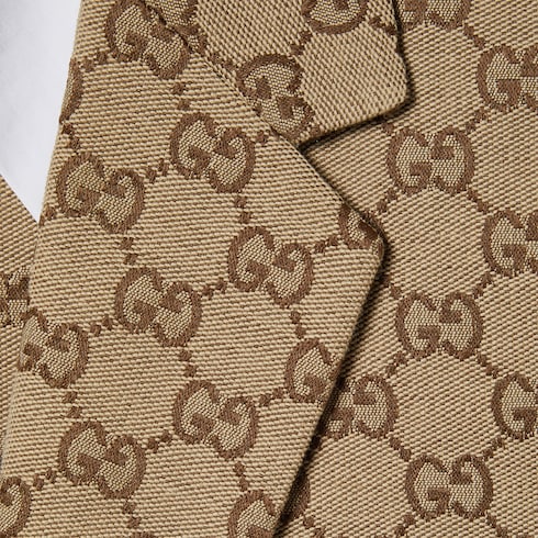 GG canvas jacket - camel and ebony