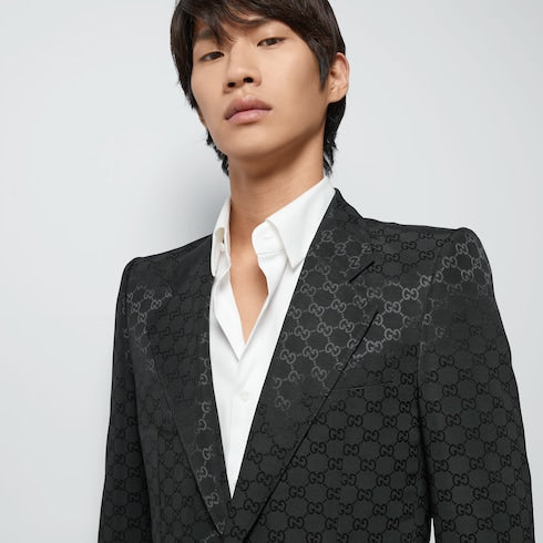 GG cotton viscose formal jacket - black