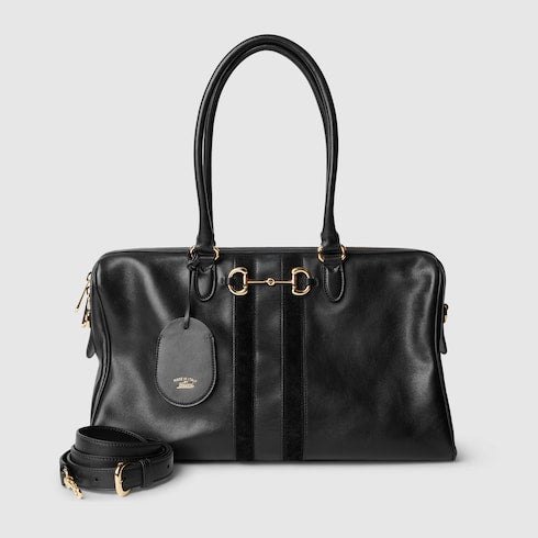 Borsetto large boston bag - black leather
