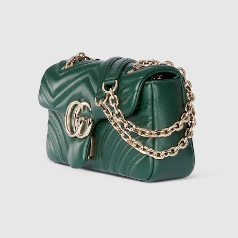 GG Marmont small shoulder bag - green leather