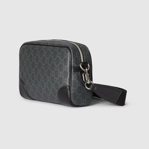 GG Emblem small crossbody bag - black fabric