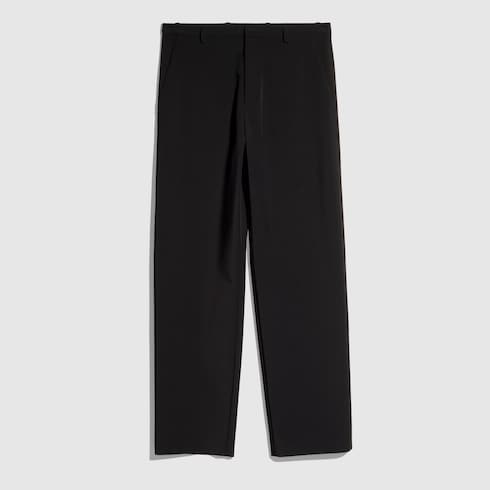 Stretch technical polyester pants - black