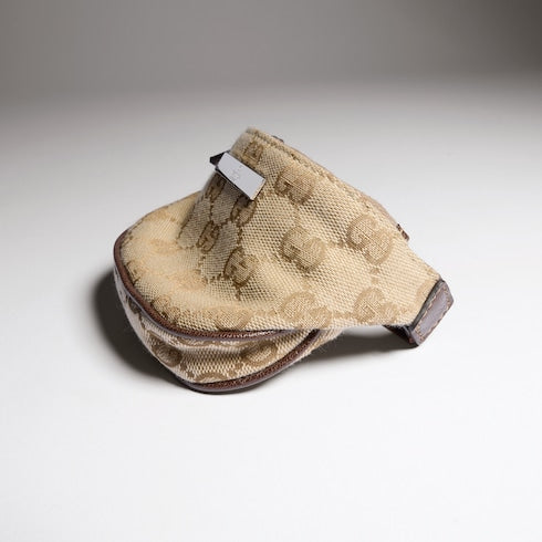 Gucci Tag mini coin purse - sand and brown GG canvas