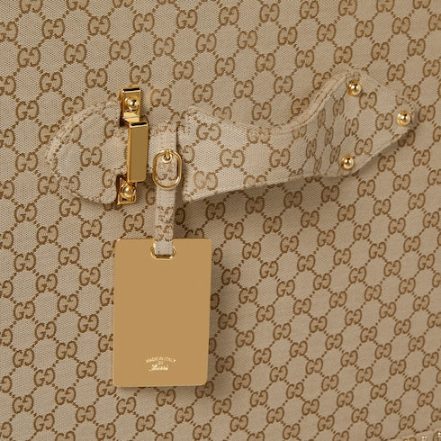 L'Archetipo hard-sided trunk - sand and brown GG canvas