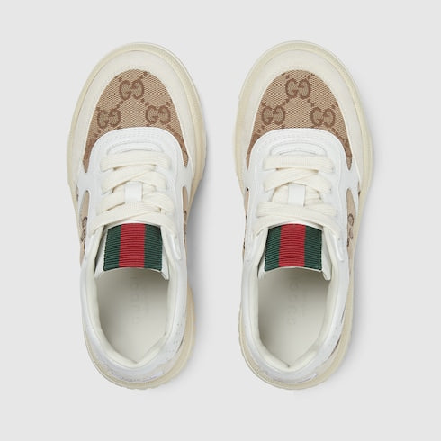 Children's Gucci Re-Web sneaker - white leather