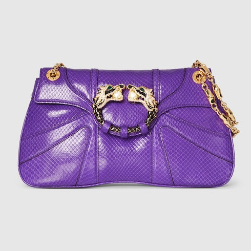 Python evening shoulder bag - purple