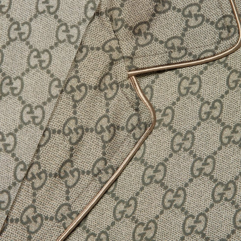 GG printed silk shirt - beige and ebony