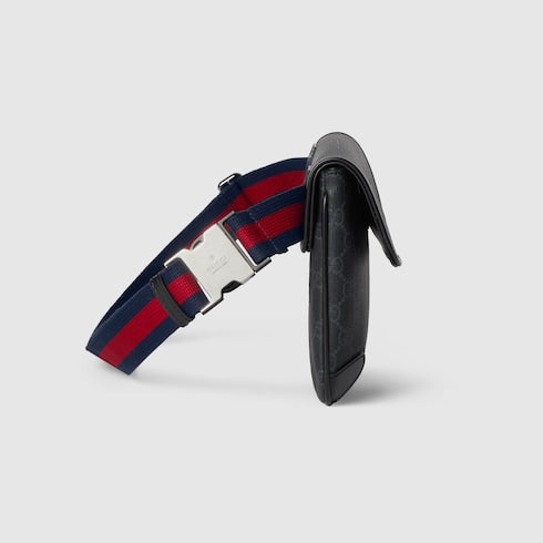 GG Black small belt bag - black GG Supreme