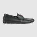 Men's driver with Web detail - black leather