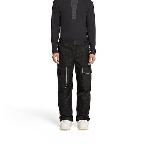 GG technical fabric jacquard pant - black
