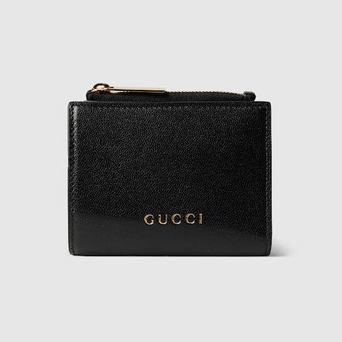 Small wallet with Gucci lettering - black leather