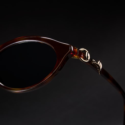 Oval-frame sunglasses - brown tortoiseshell