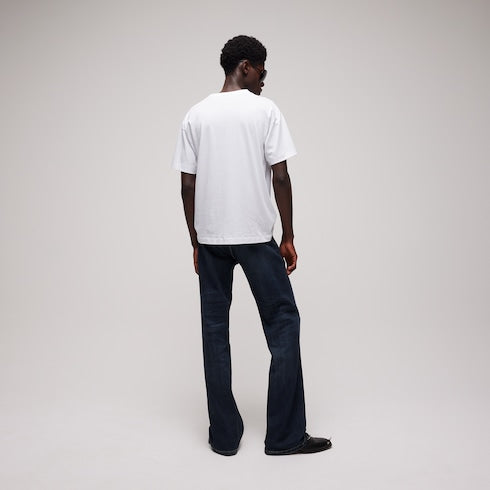 Cotton jersey T-shirt with embroidery - white