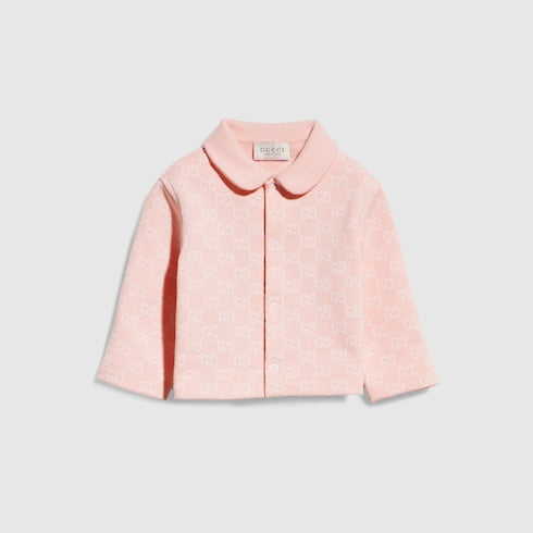 Baby printed cotton cardigan - light pink