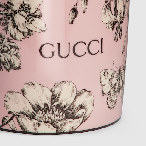 Gucci Flora Sketch print candle, Inventum scent - pink and ivory