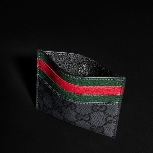Card case with Web card slots - black GG canvas