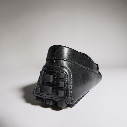 Men's driver with Gucci crest - black leather