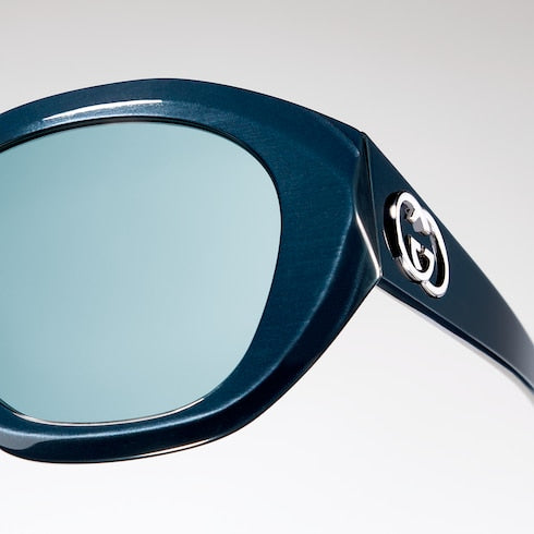 Geometric-frame sunglasses - blue