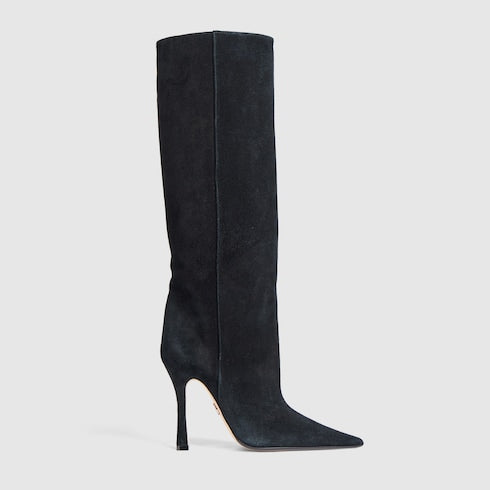 Women's stiletto boot - black suede
