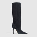 Women's stiletto boot - black suede