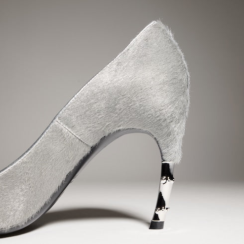 Women's Castello pump - grey calf hair