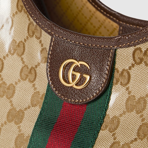Gucci Giglio small tote bag - sand and brown GG fabric