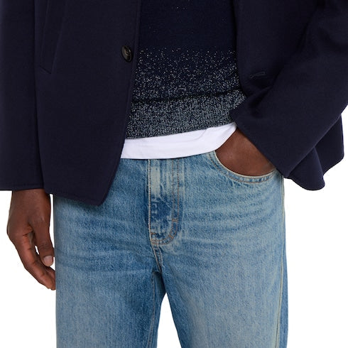 Slim fit cotton denim pant - light blue