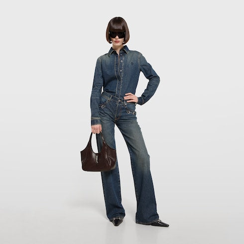 Mercato small tote bag - dark brown leather