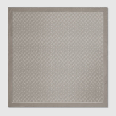 Laminated printed silk twill carré - light grey