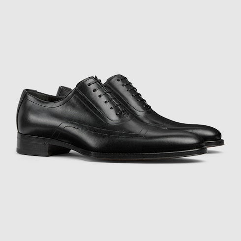 Men's lace-up shoe - black leather